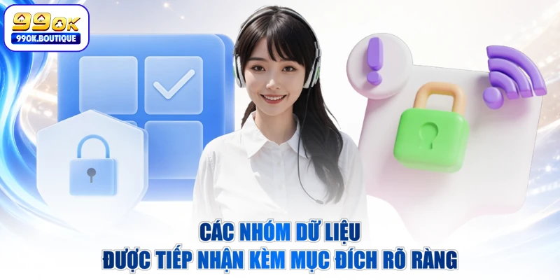 Các nhóm dữ liệu được tiếp nhận kèm mục đích rõ ràng